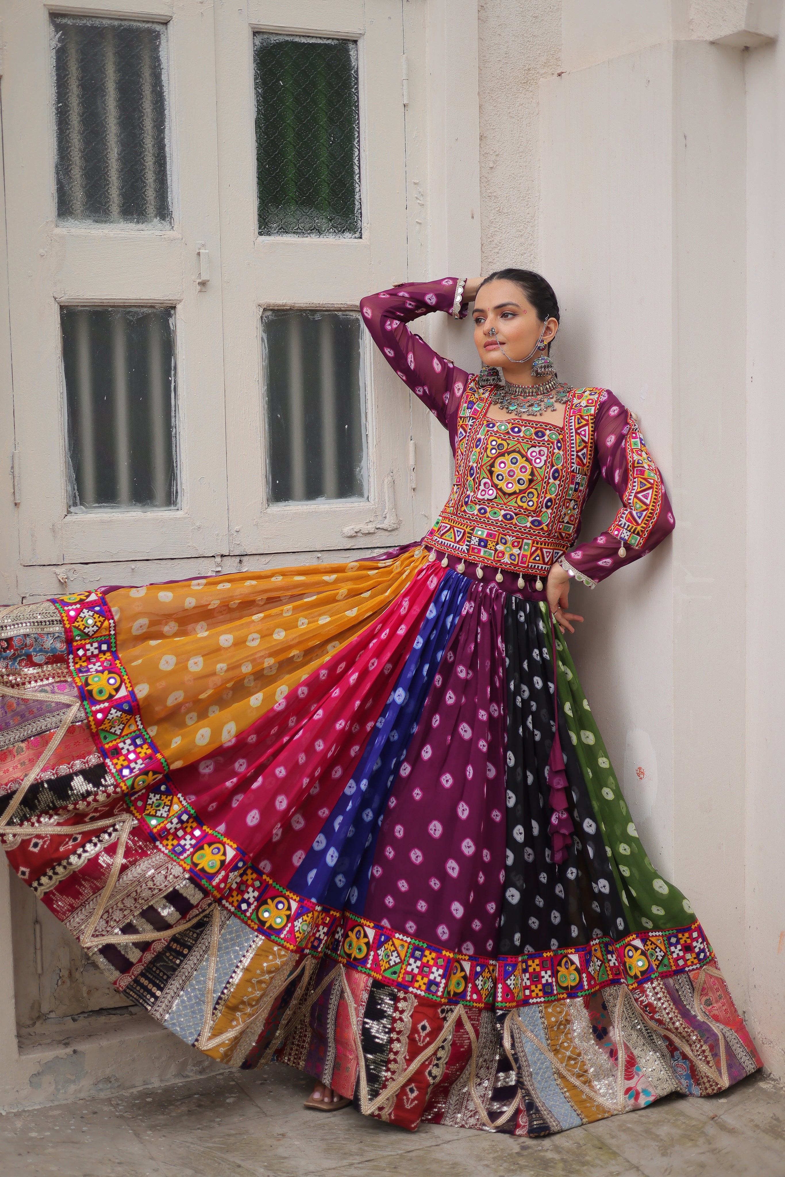 Multicolor Navratri Lehenga Choli with Gamthi Embroidery – Mayara Women Clothing