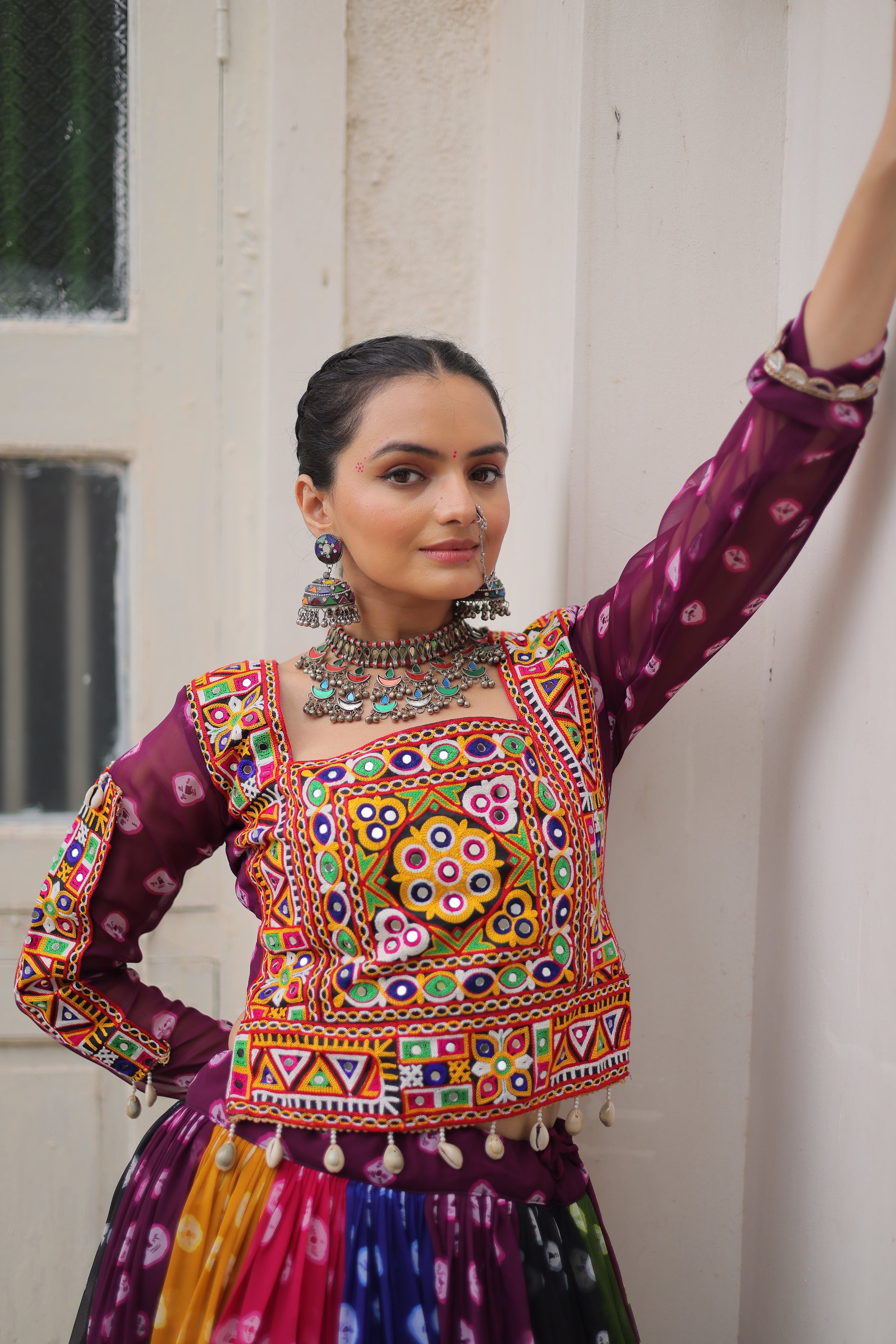 Multicolor Navratri Lehenga Choli with Gamthi Embroidery – Mayara Women Clothing