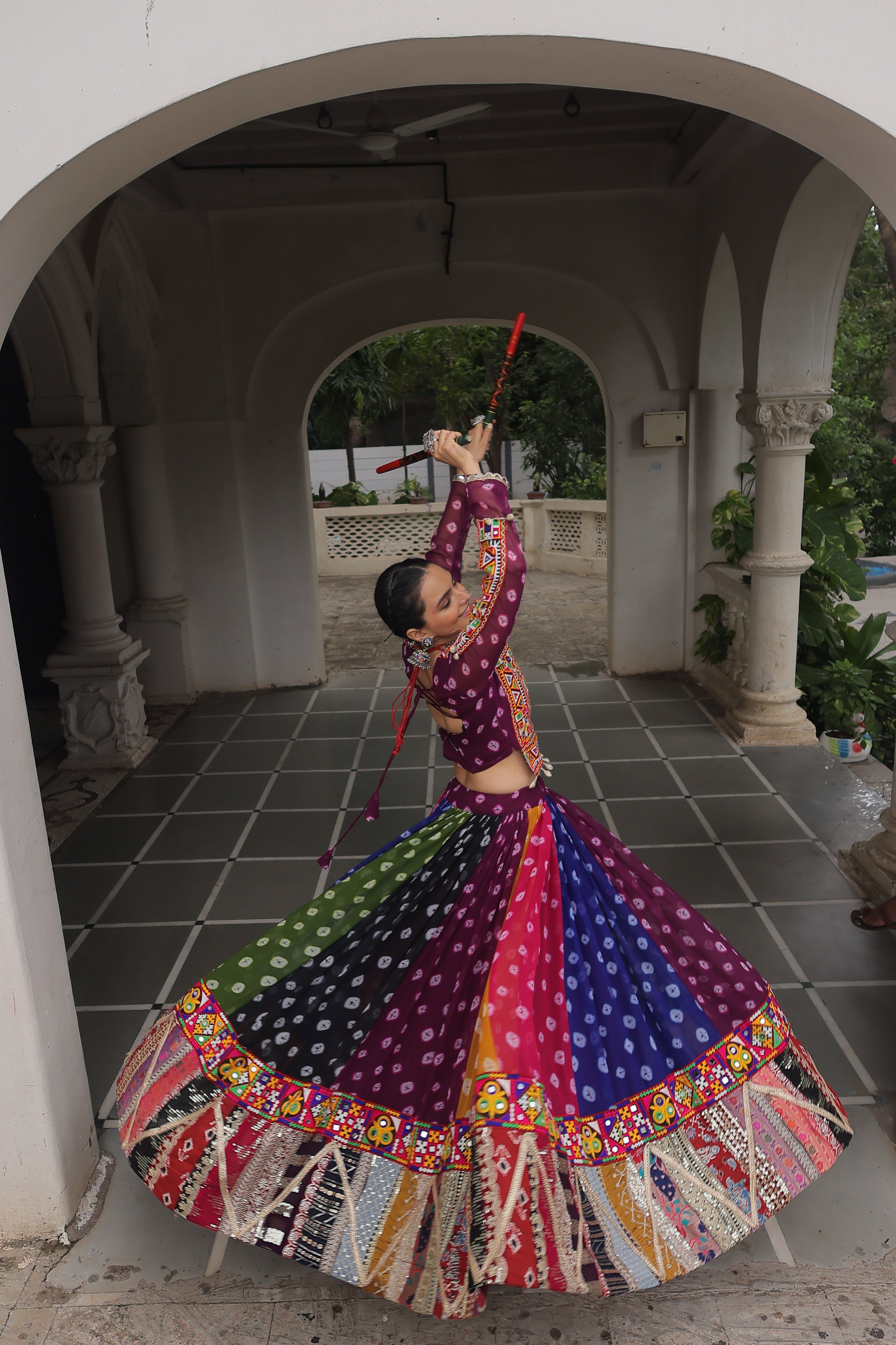 Multicolor Navratri Lehenga Choli with Gamthi Embroidery – Mayara Women Clothing