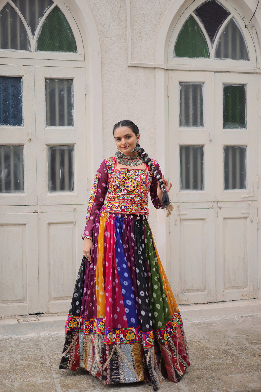 Multicolor Navratri Lehenga Choli with Gamthi Embroidery – Mayara Women Clothing