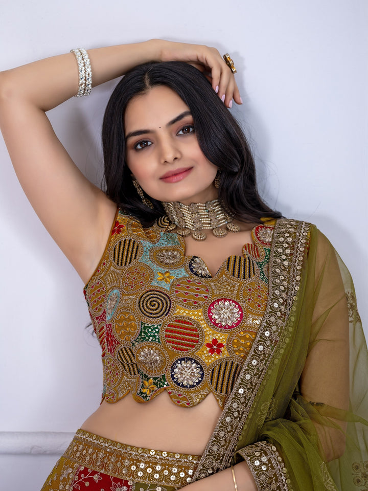 Wedding Lehenga – Star Fox Georgette with Heavy Embroidery, Multi Thread & Sequence Work