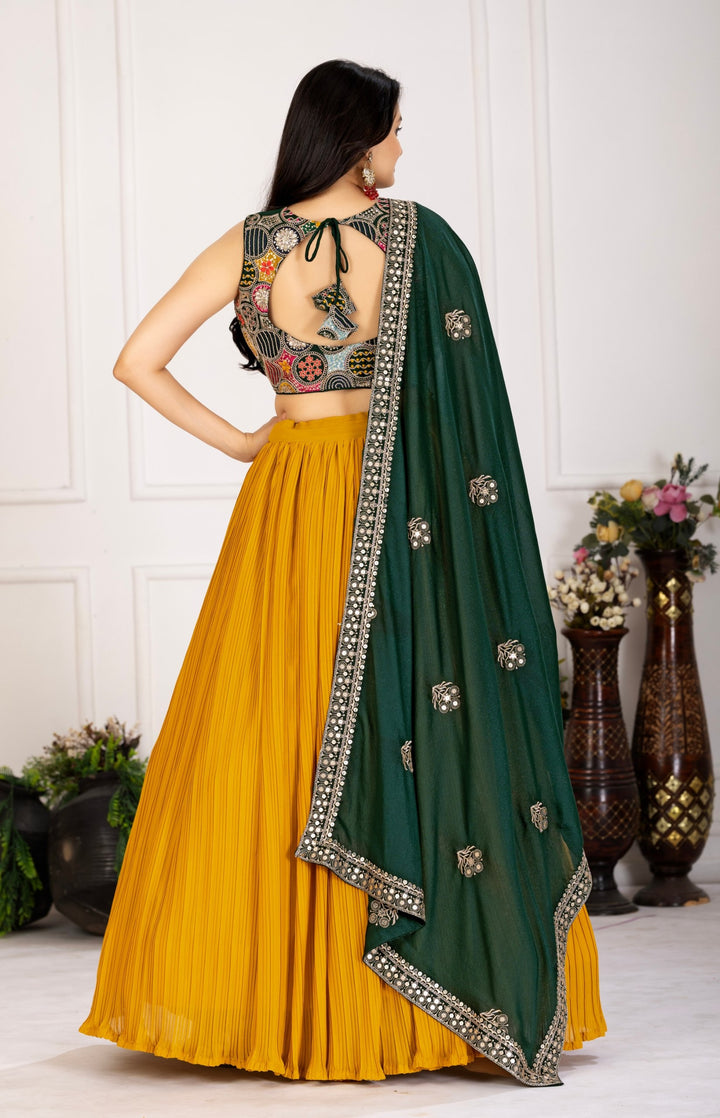 Navratri Lehenga – Star Fox Georgette with Crease Work & Embroidery