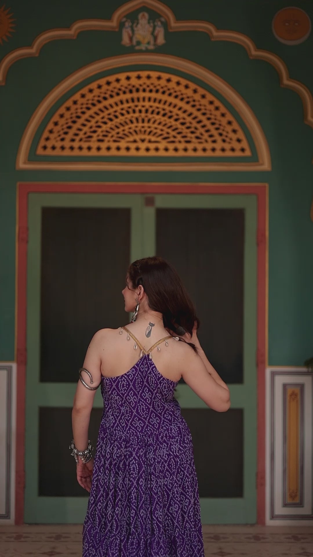 Black Bandhani Print Navratri Gown with Kutchi Patchwork | Mayara Women Clothing