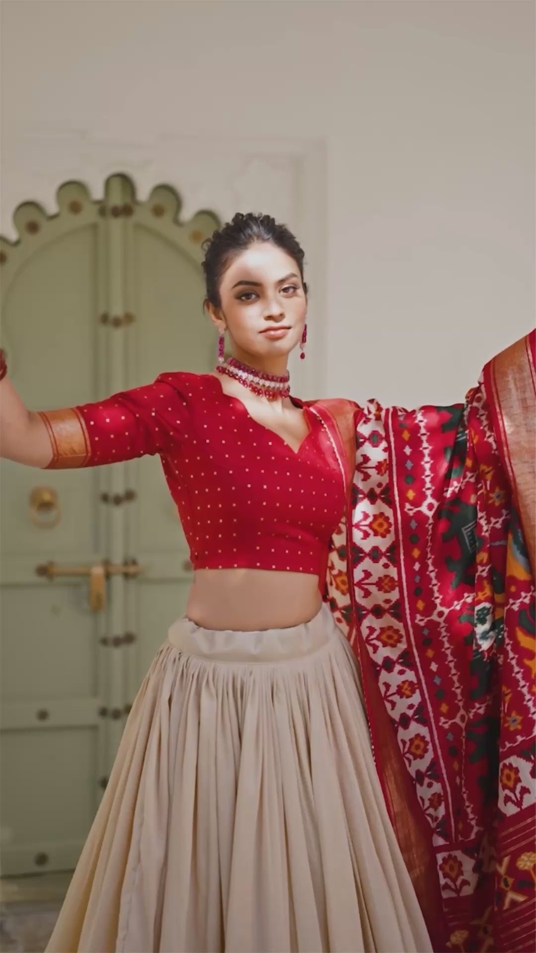 Wedding Special Off-White  Patola Print Tasar Silk Lehenga Choli with Dupatta – Mayara Women Clothing (Copy)