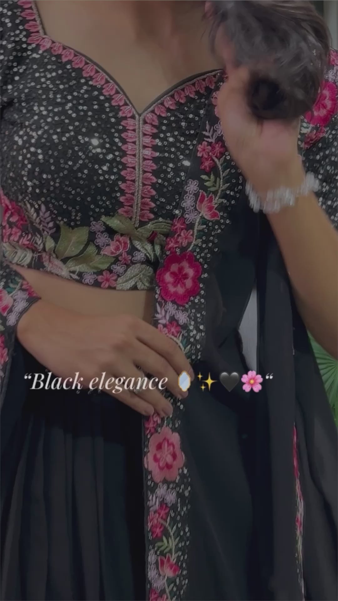 Black Georgette Navratri Lehenga Choli with Sequins & Embroidery Work – Mayara Women Clothing